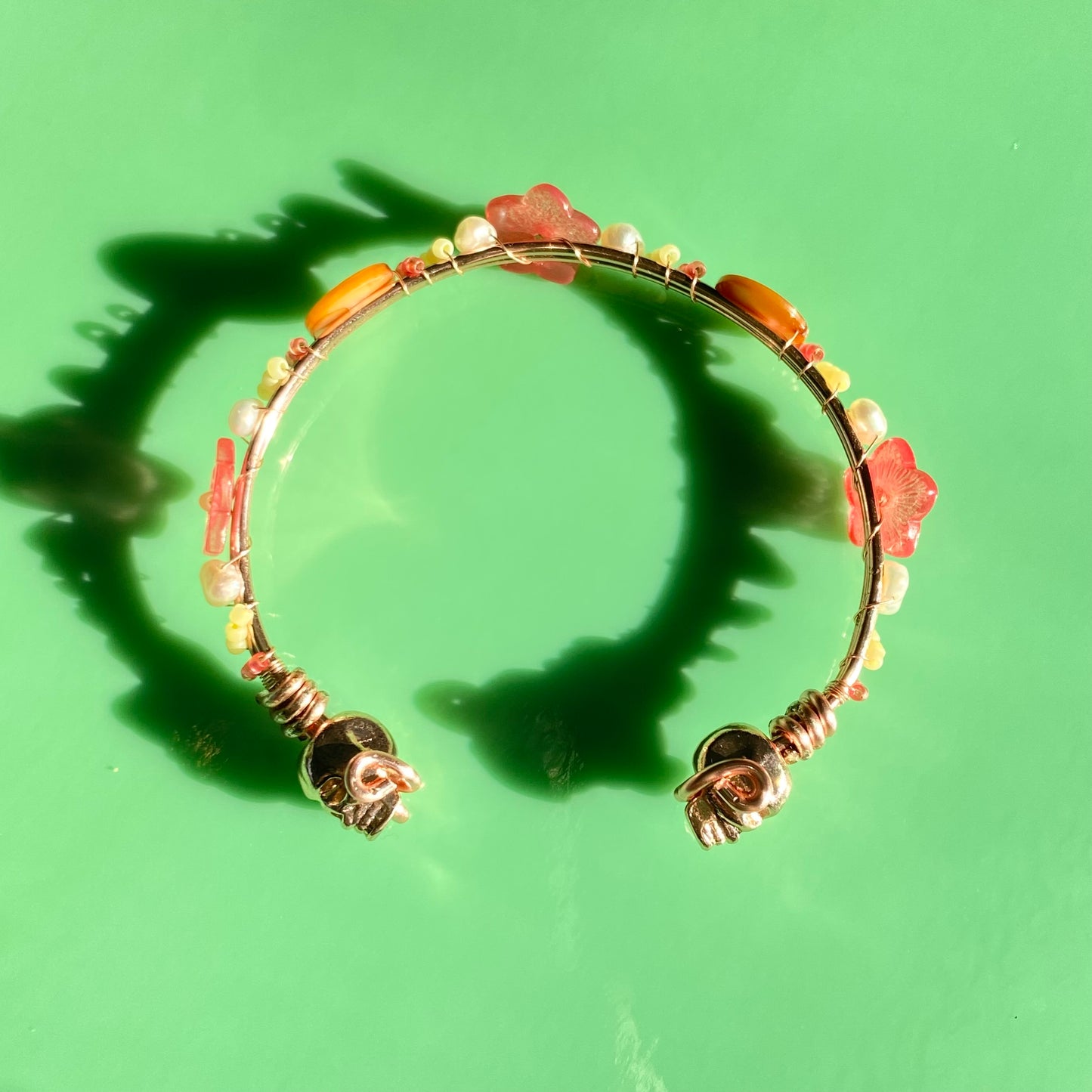 Coral/Peach/Butter Yellow Wire Arm Cuff Set
