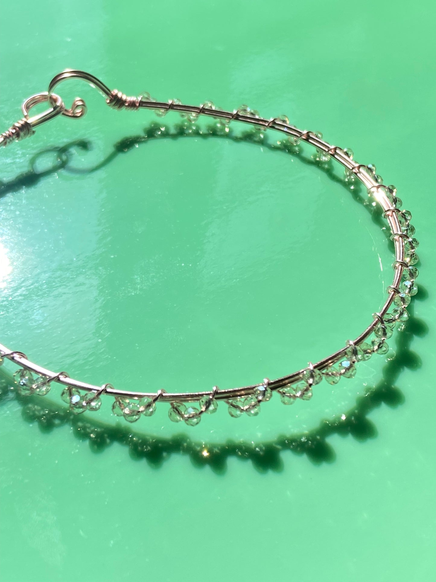 Clear Pink Wire Choker