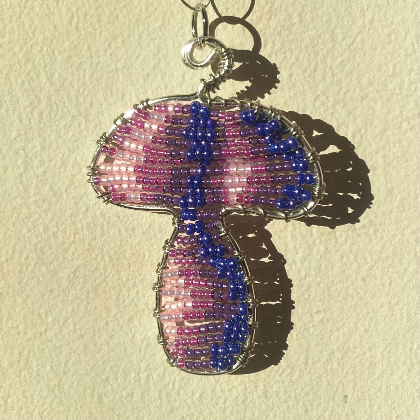 Mystic Mushroom Beaded Pendant