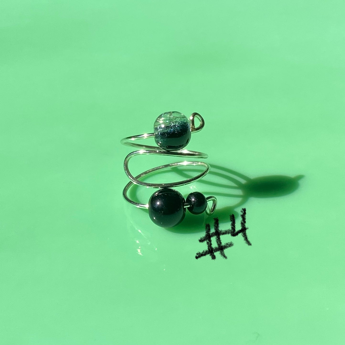 Black/Grey/Clear Wrap Rings// Simple Glass