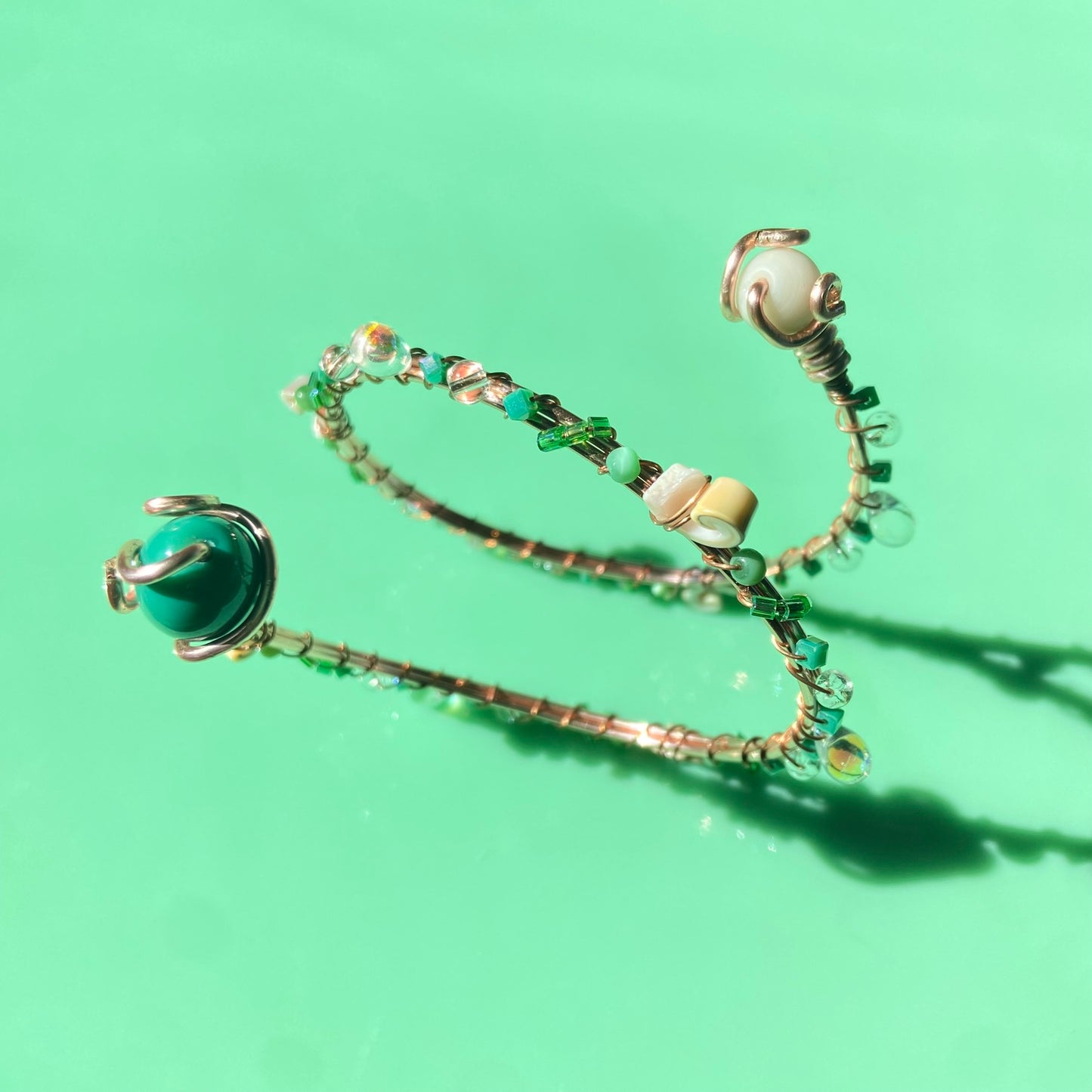 Green & Cream Arm Cuff #1 ✨DISCOUNTED✨