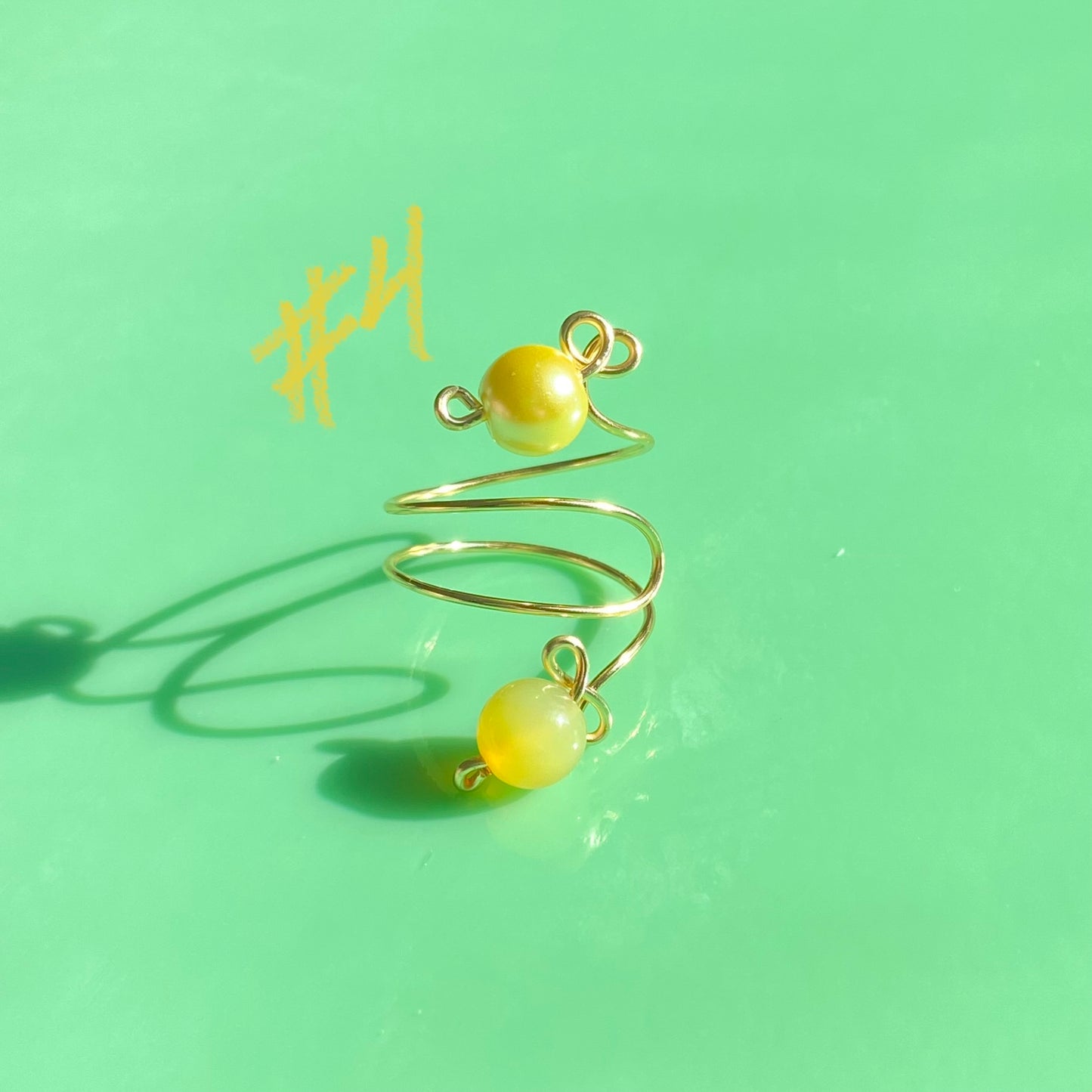 Neutral/Yellow Wrap Rings// Extra Loopy