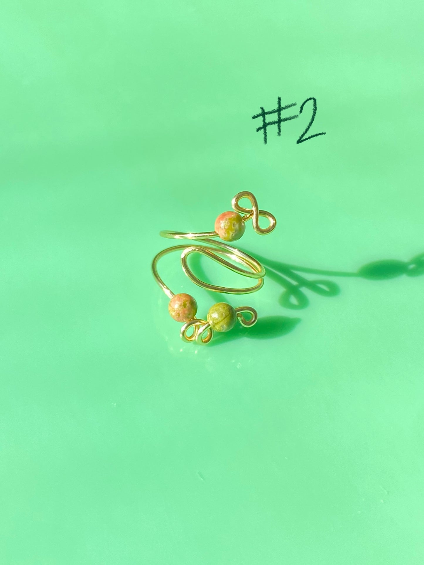 Green Wrap Rings// Extra Loopy