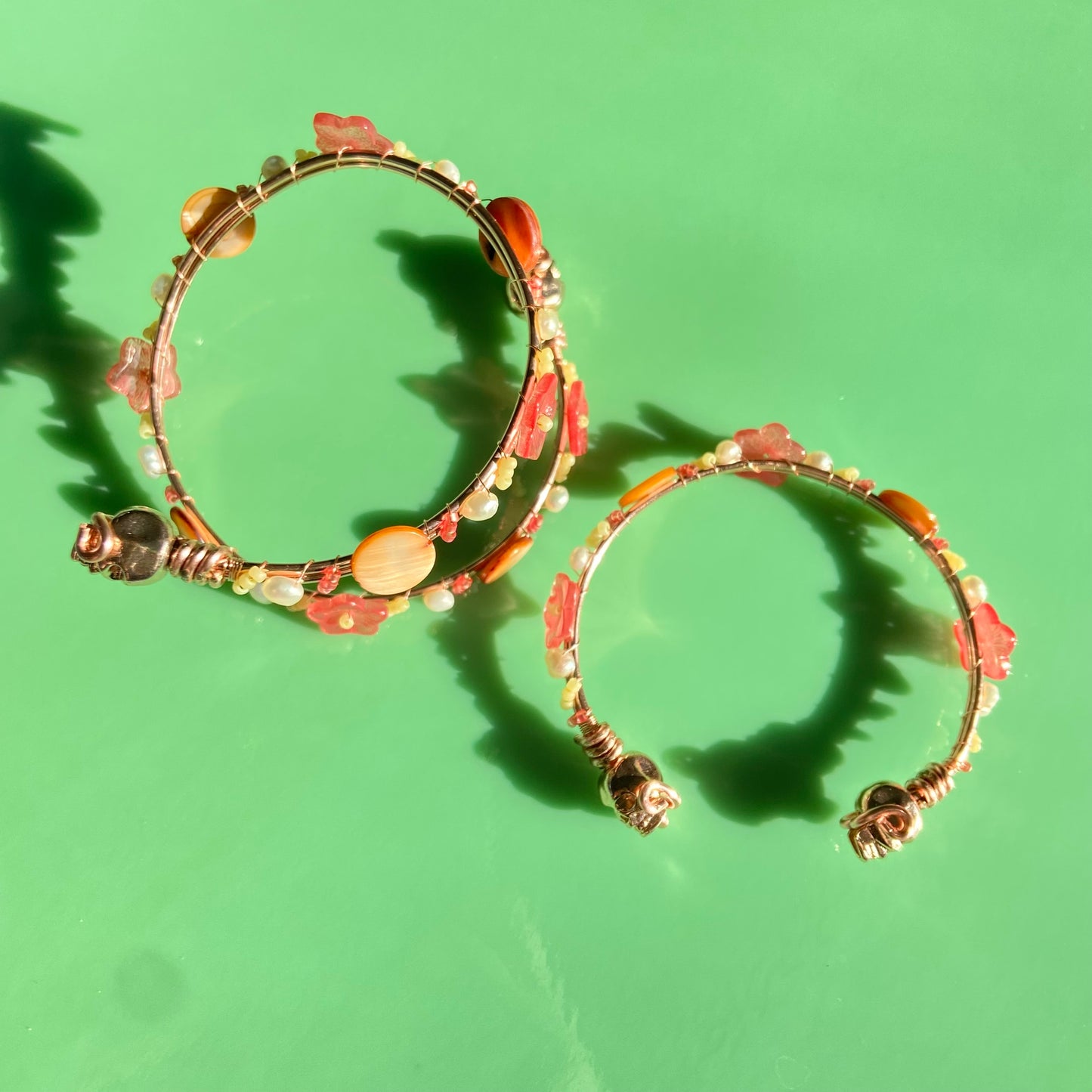 Coral/Peach/Butter Yellow Wire Arm Cuff Set