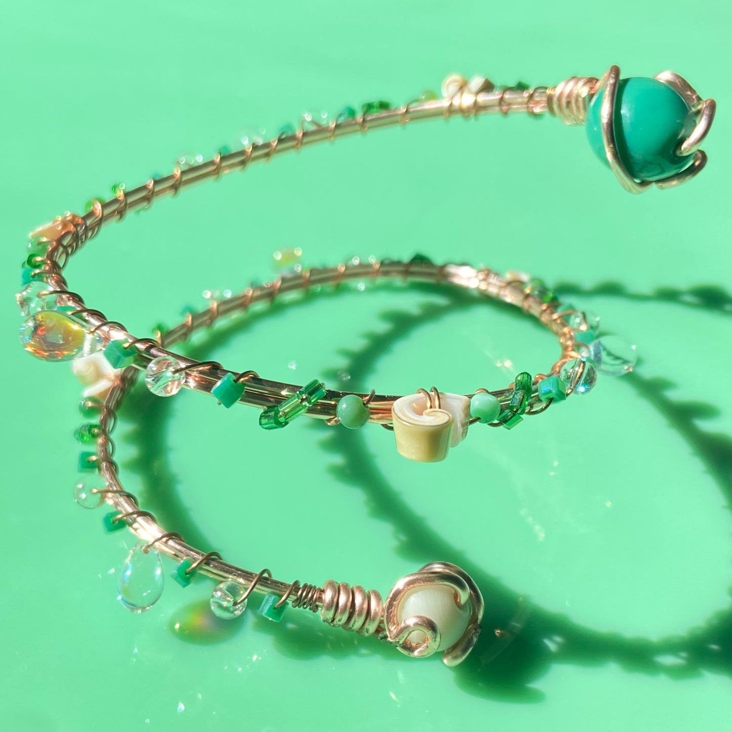 Green & Cream Arm Cuff #1 ✨DISCOUNTED✨