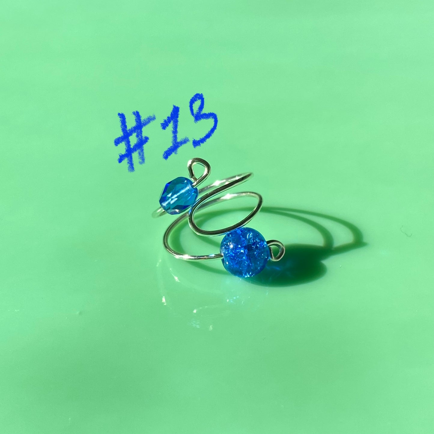 Blue Wrap Rings// Simple Glass
