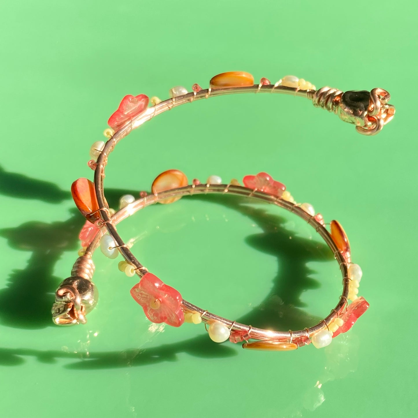 Coral/Peach/Butter Yellow Wire Arm Cuff Set