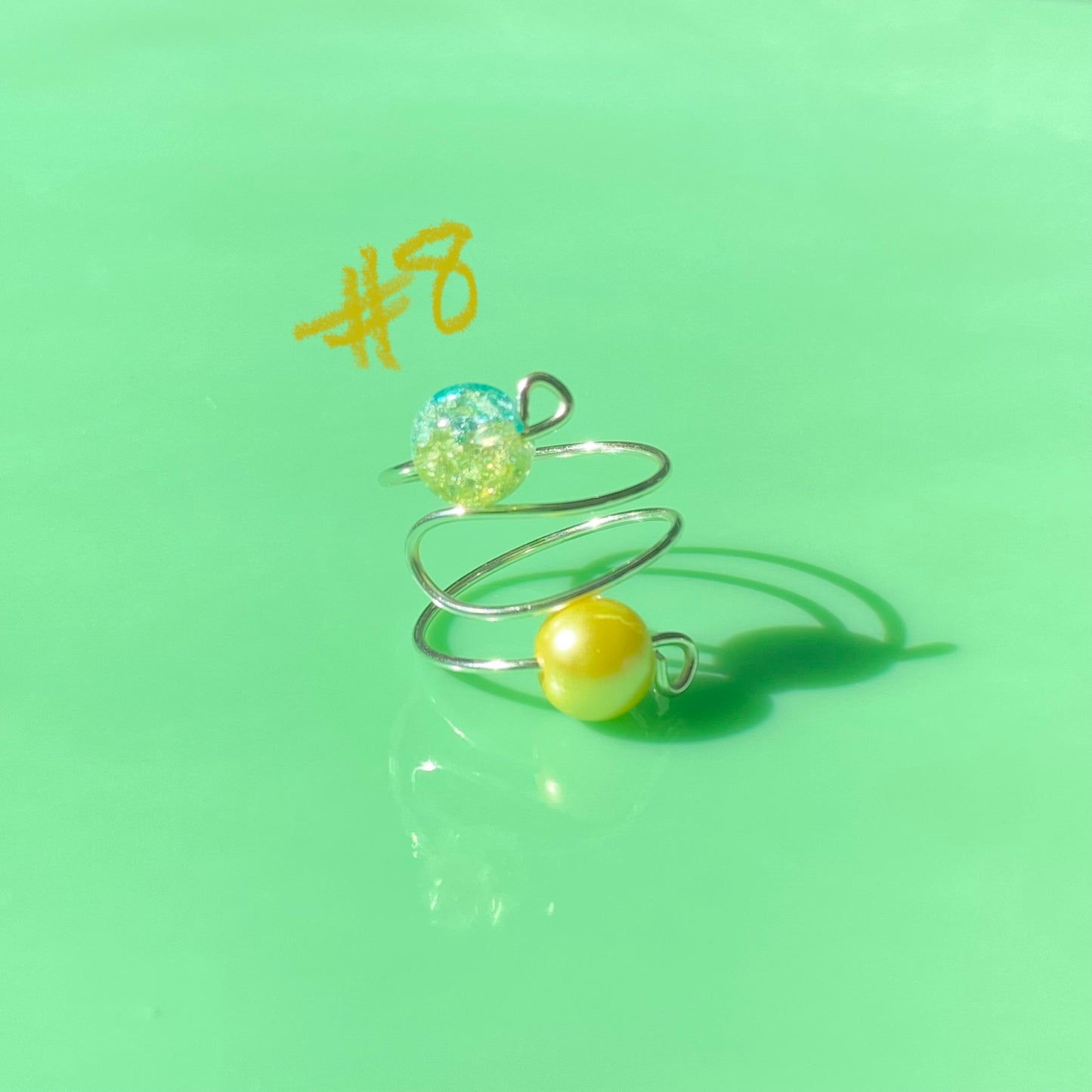 Neutral/Yellow Wrap Rings// Simple Glass