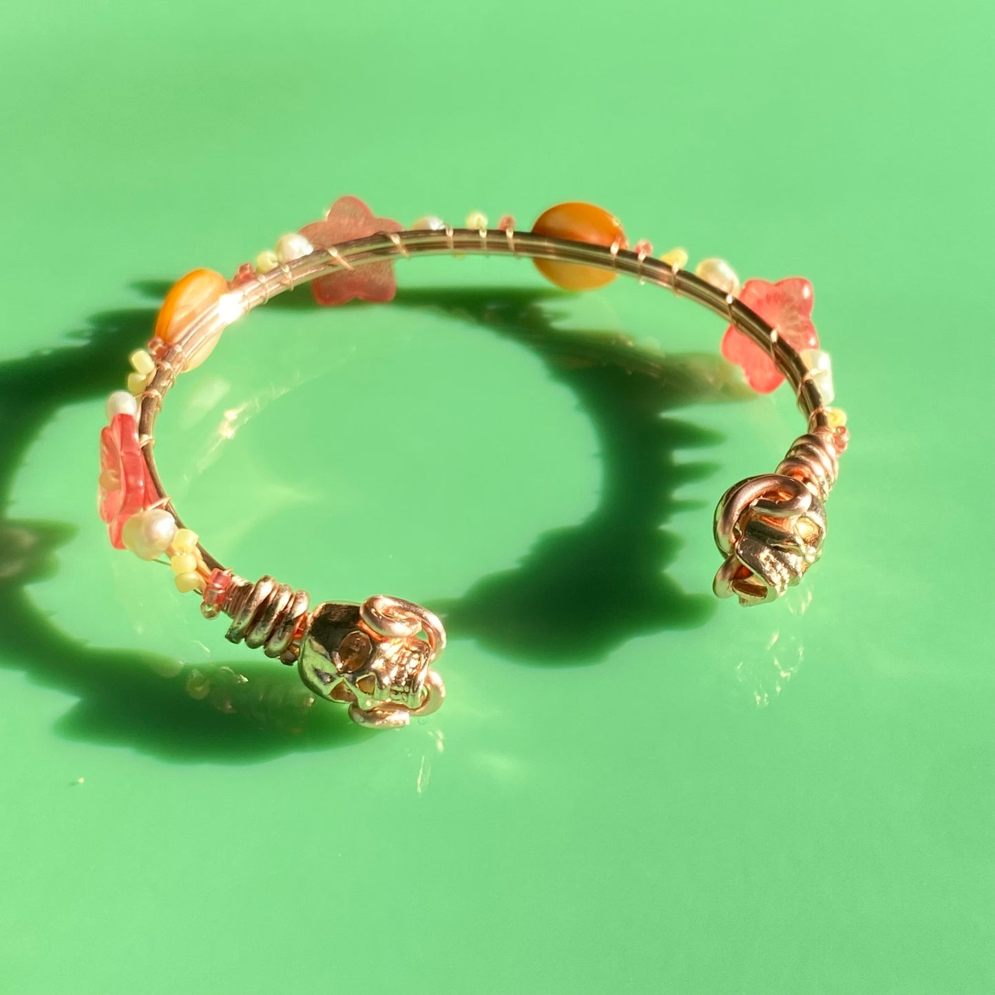 Coral/Peach/Butter Yellow Wire Arm Cuff Set