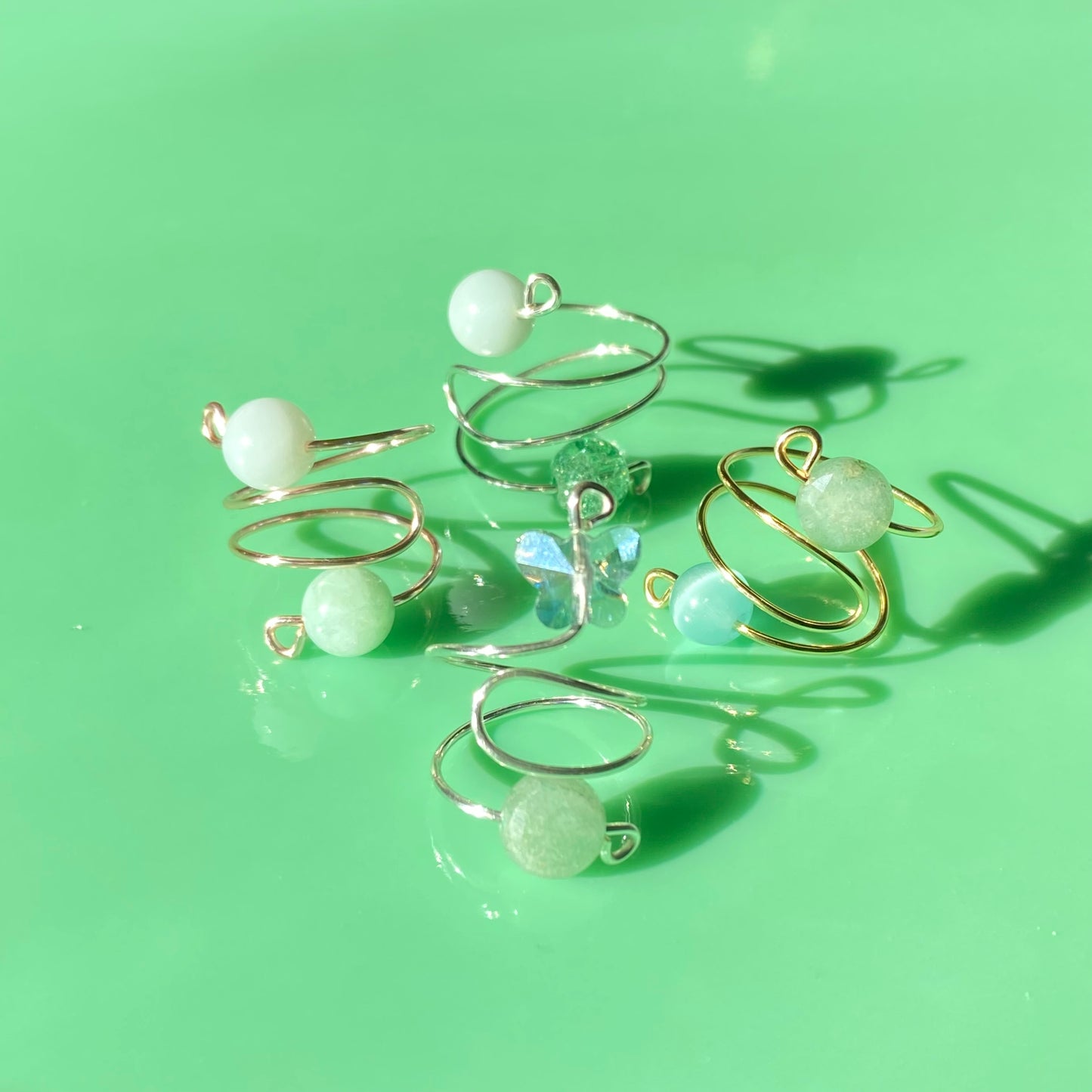 Green Wrap Rings// Simple Semiprecious