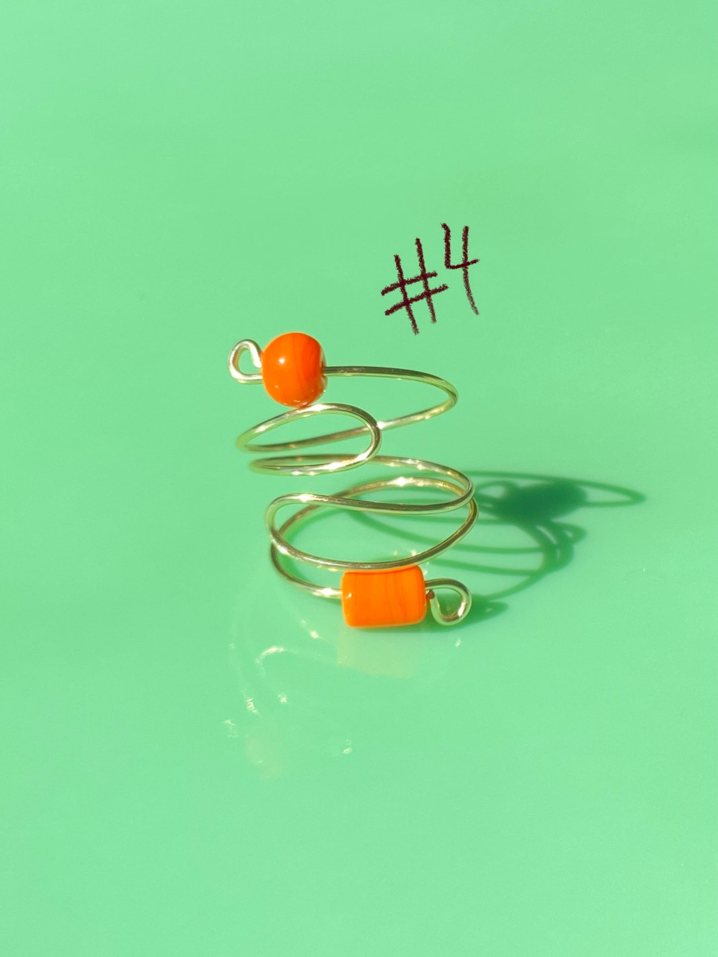 Warm Tones Wrap Rings// Simple Glass & Metal