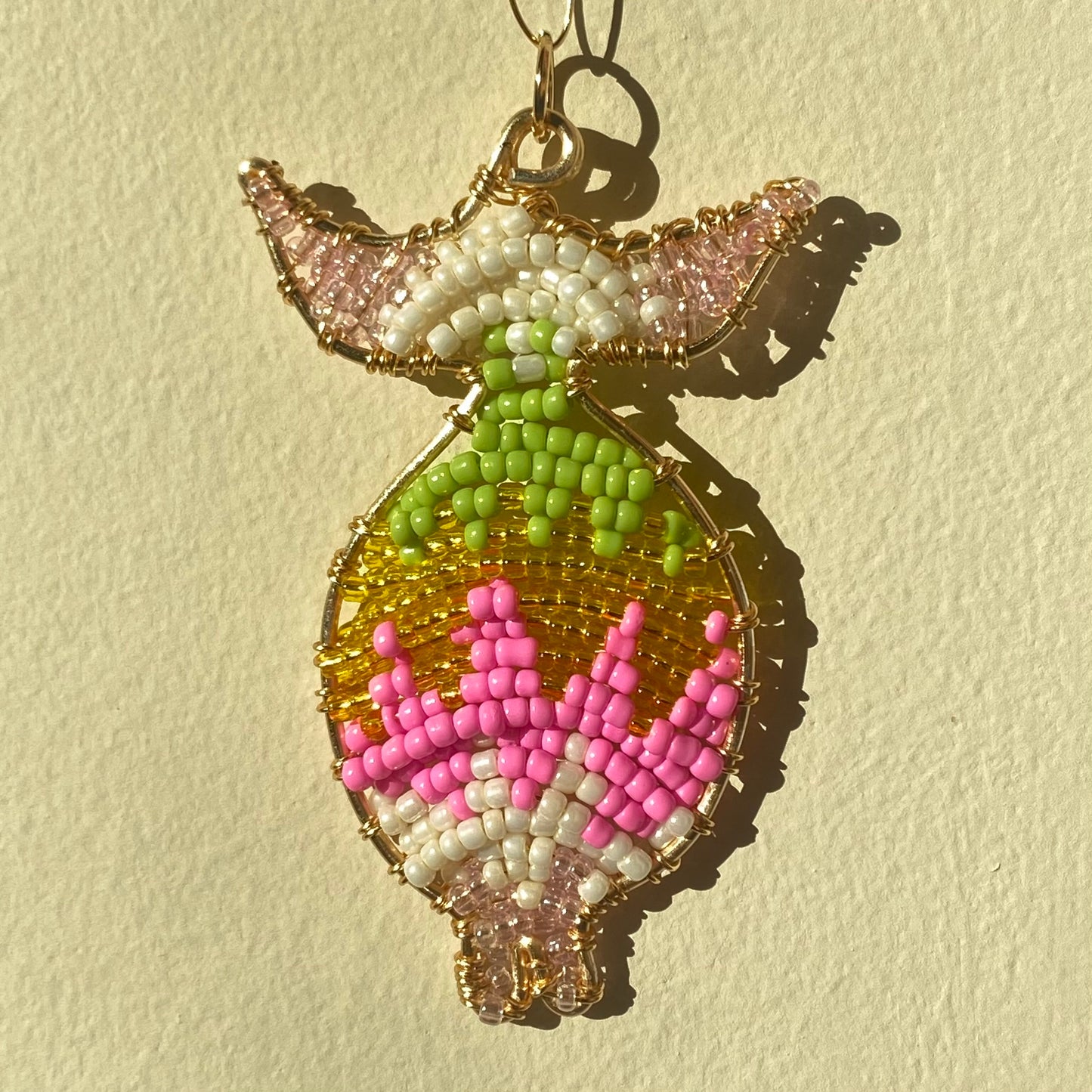 Trippy Fish Beaded Pendant