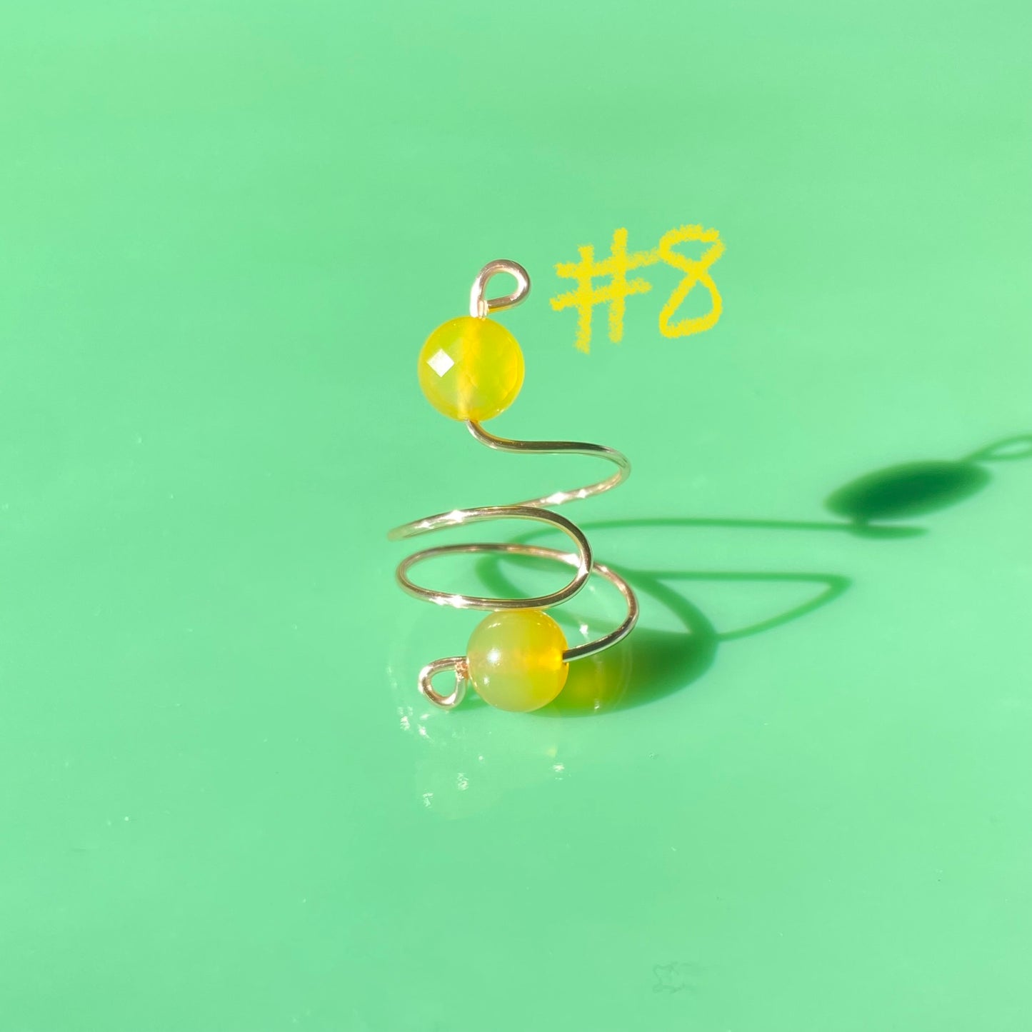 Neutral/Yellow Wrap Rings// Simple Semiprecious