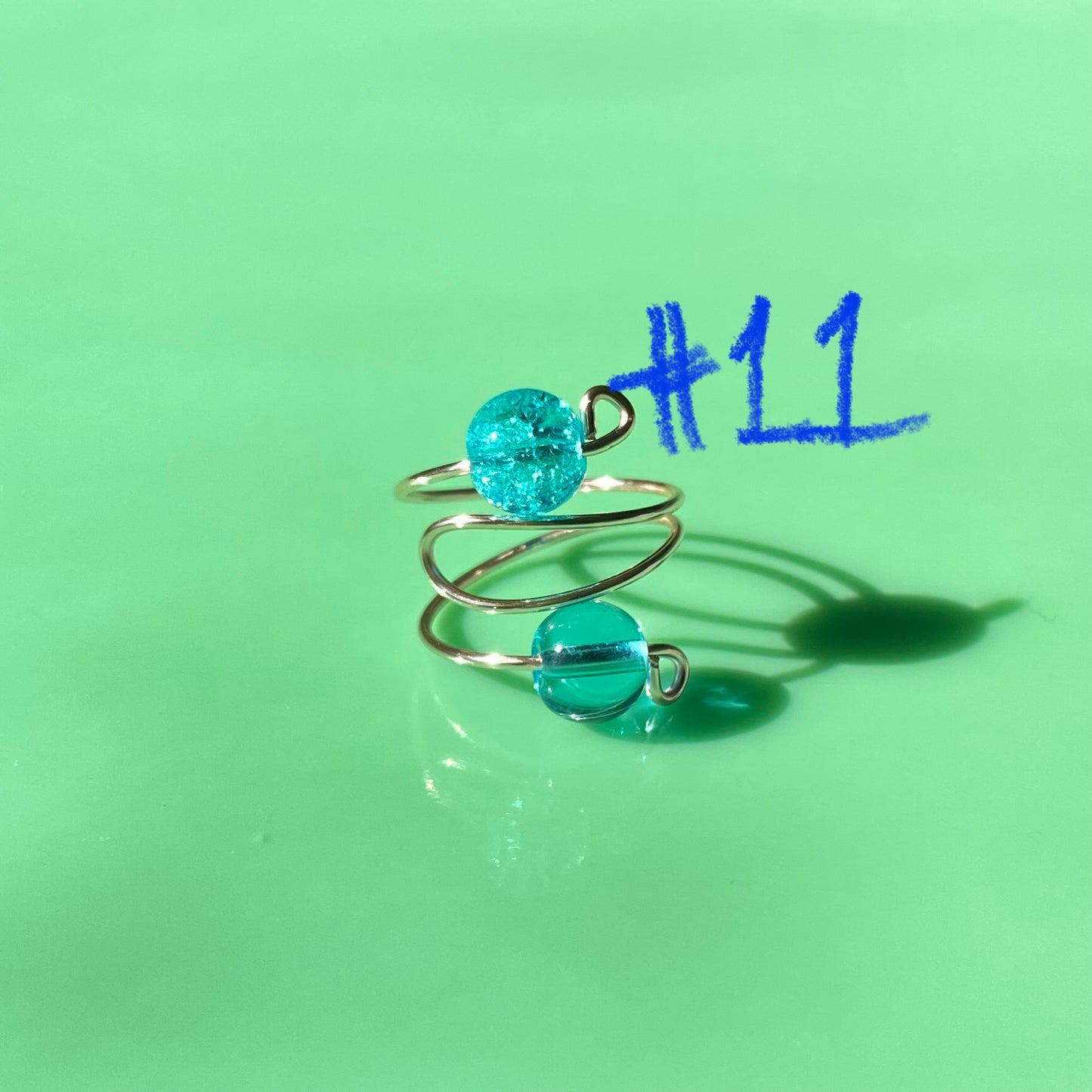 Blue Wrap Rings// Simple Glass