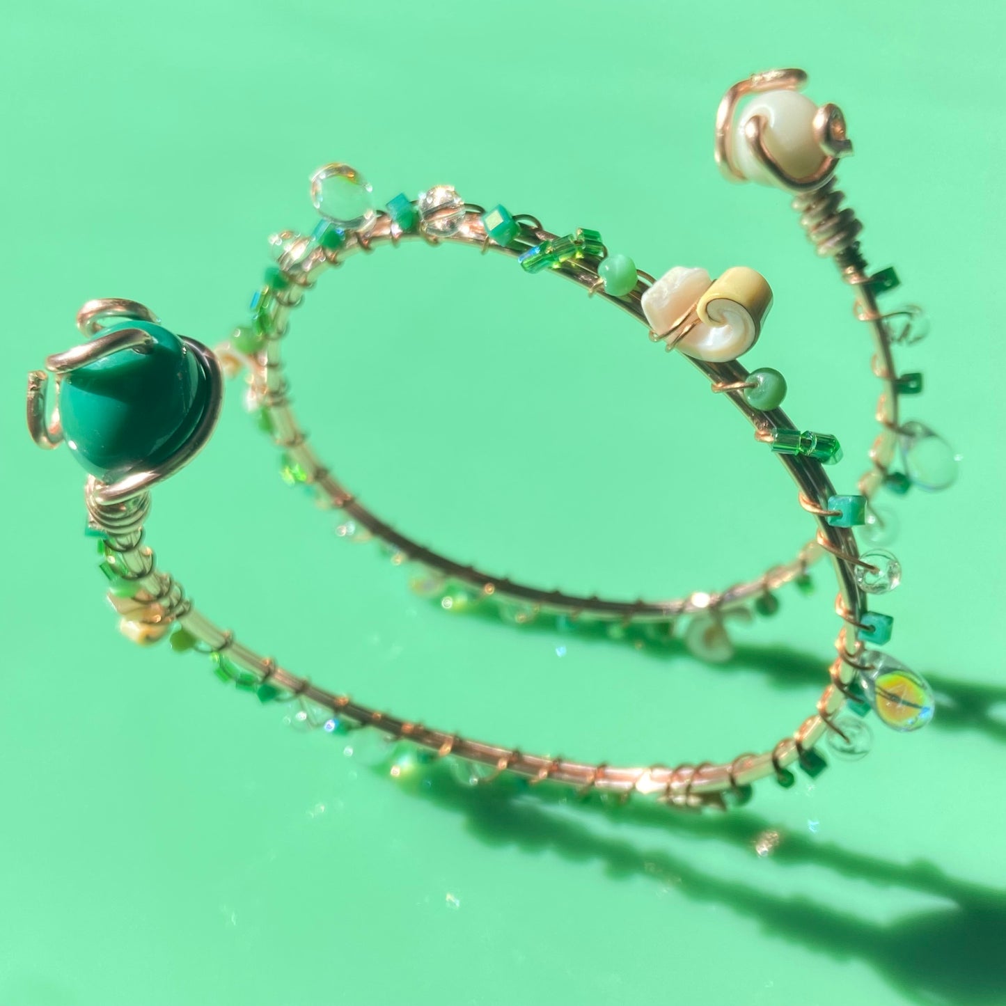 Green & Cream Arm Cuff #1 ✨DISCOUNTED✨