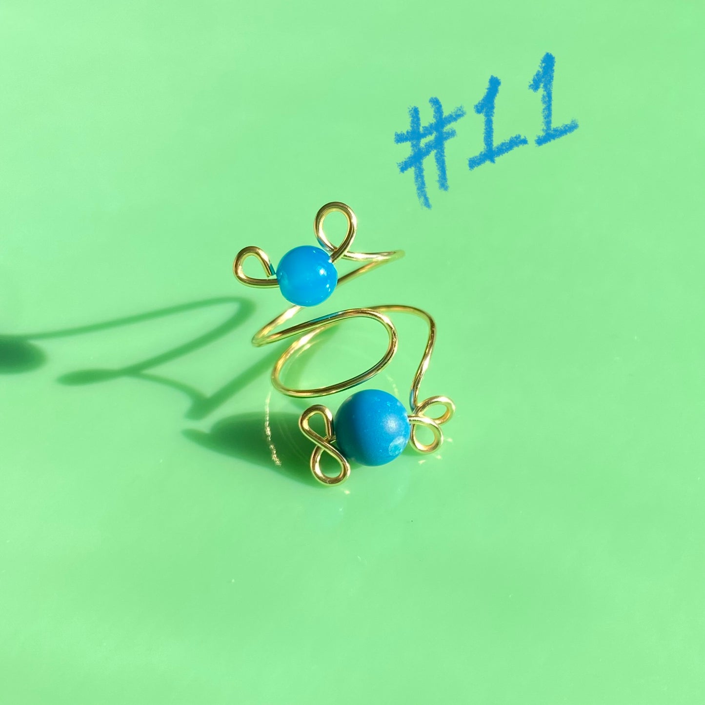 Blue Wrap Rings// Extra Loopy