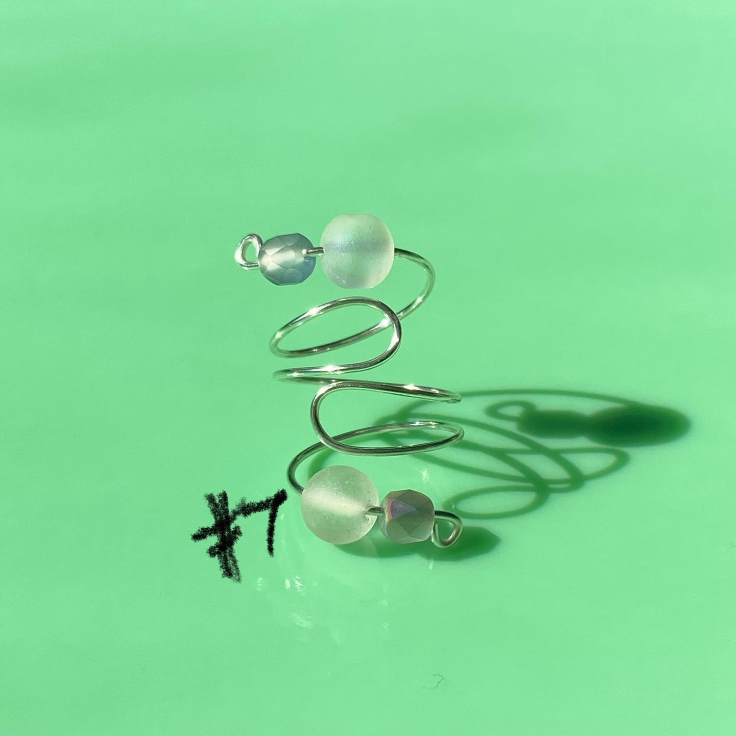 Black/Grey/Clear Wrap Rings// Simple Glass