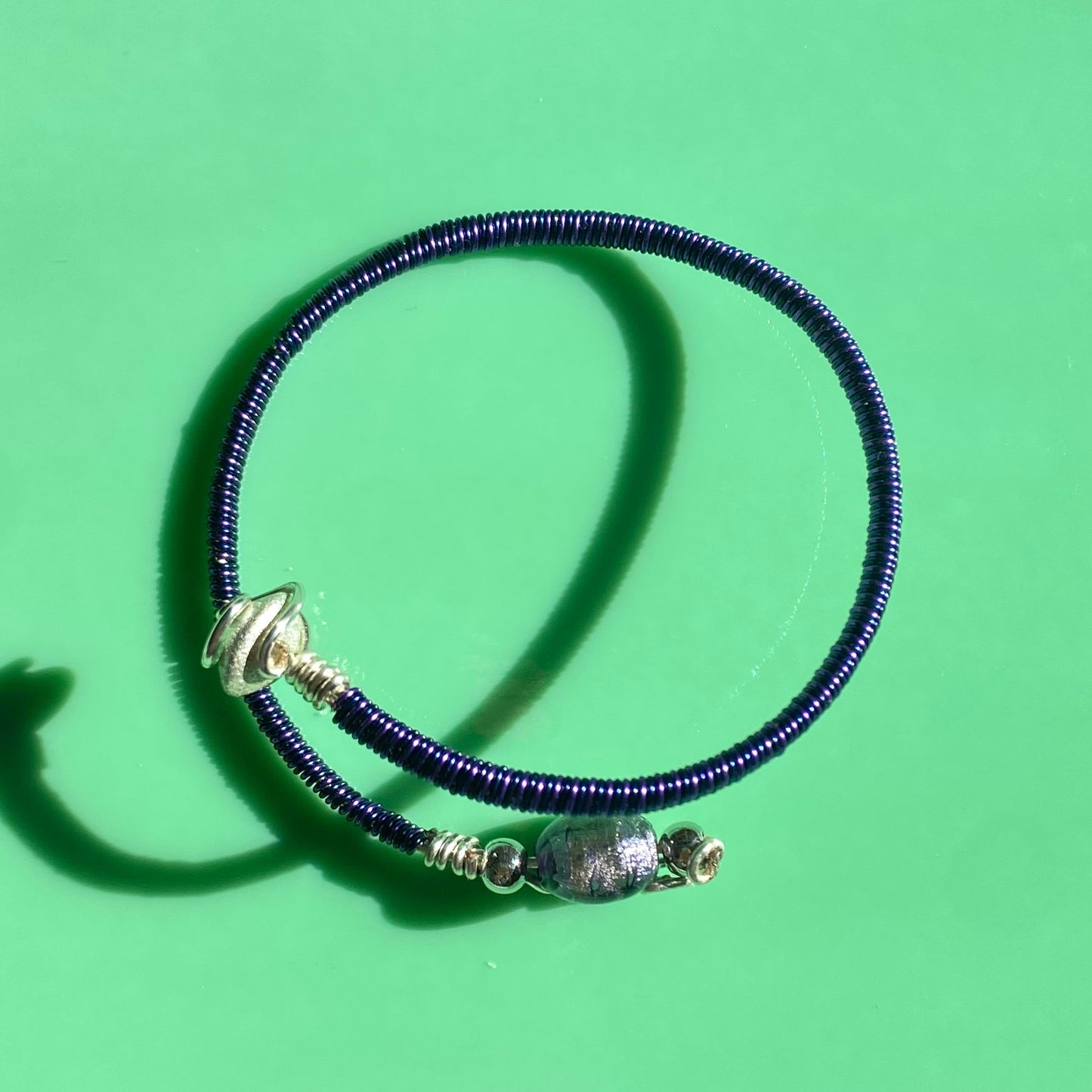 1 of 1 Purple/Navy Wire Necklace/ArmCuff