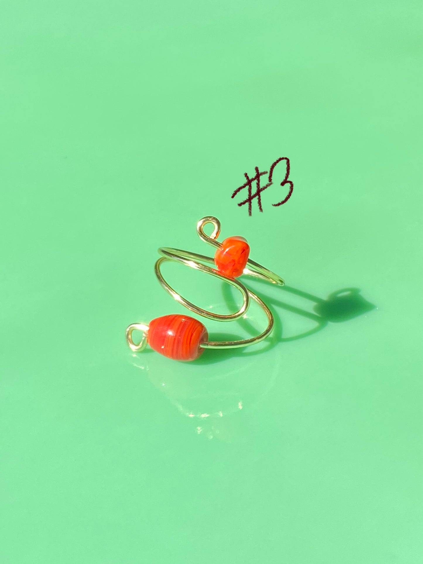 Warm Tones Wrap Rings// Simple Glass & Metal