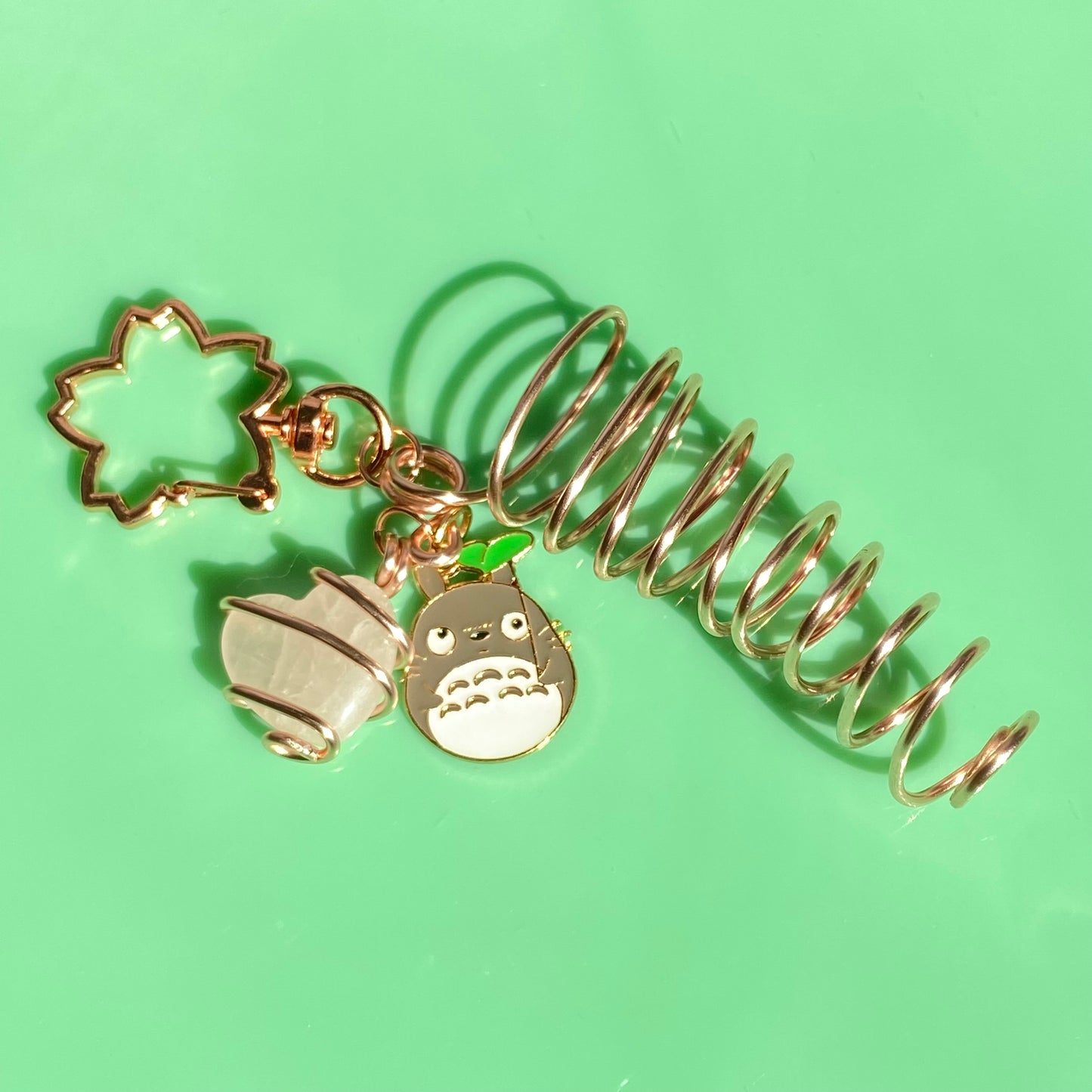 Lighter Holder w/ Totoro & Gemstone Charms