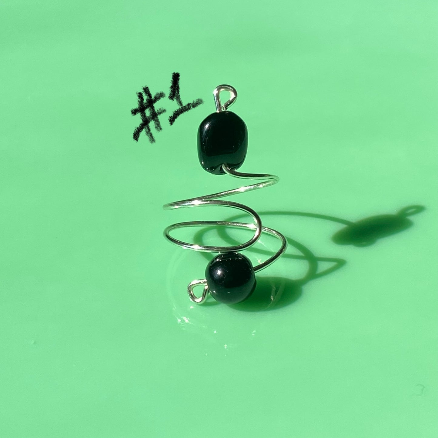 Black/Grey/Clear Wrap Rings// Simple Glass