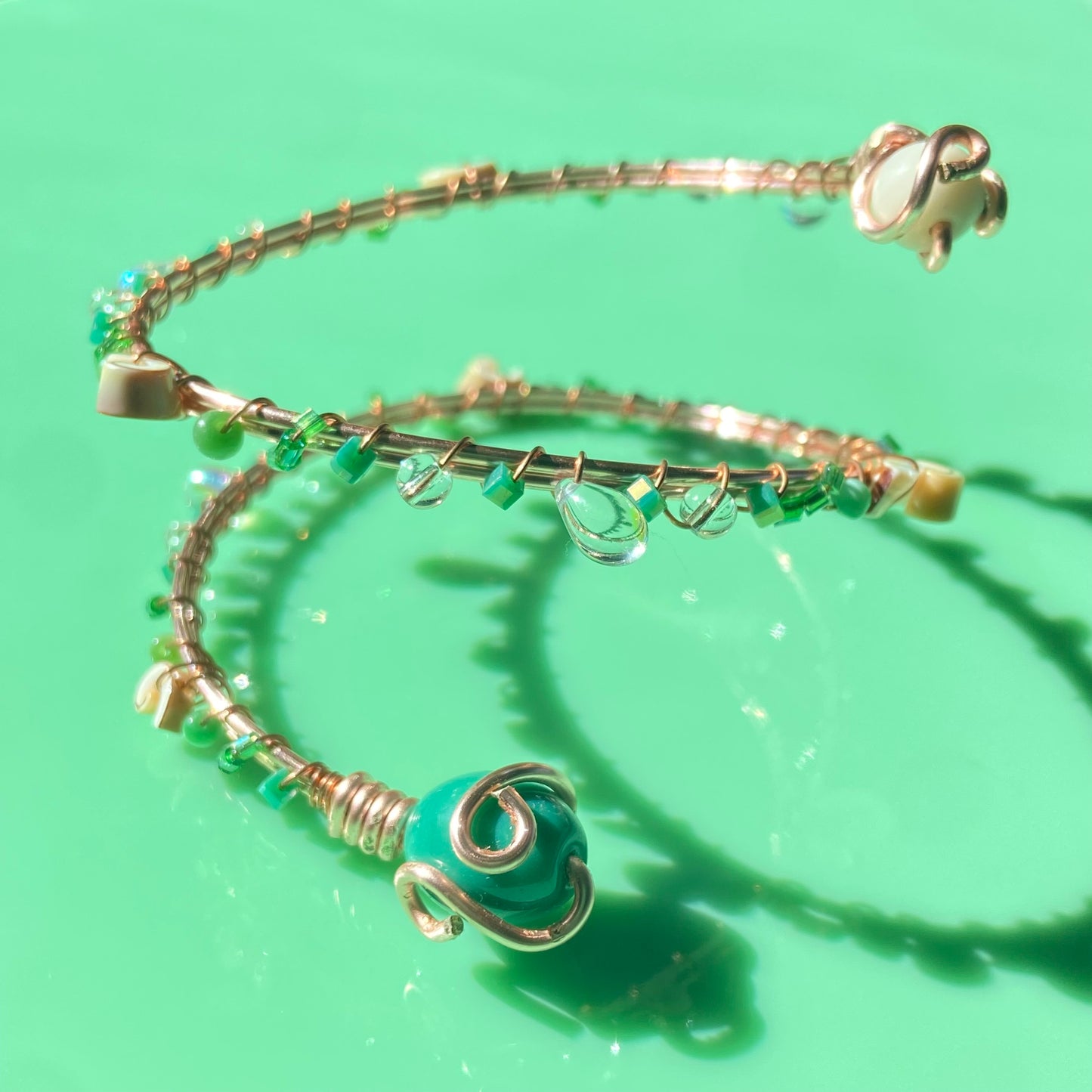 Green & Cream Arm Cuff #1 ✨DISCOUNTED✨