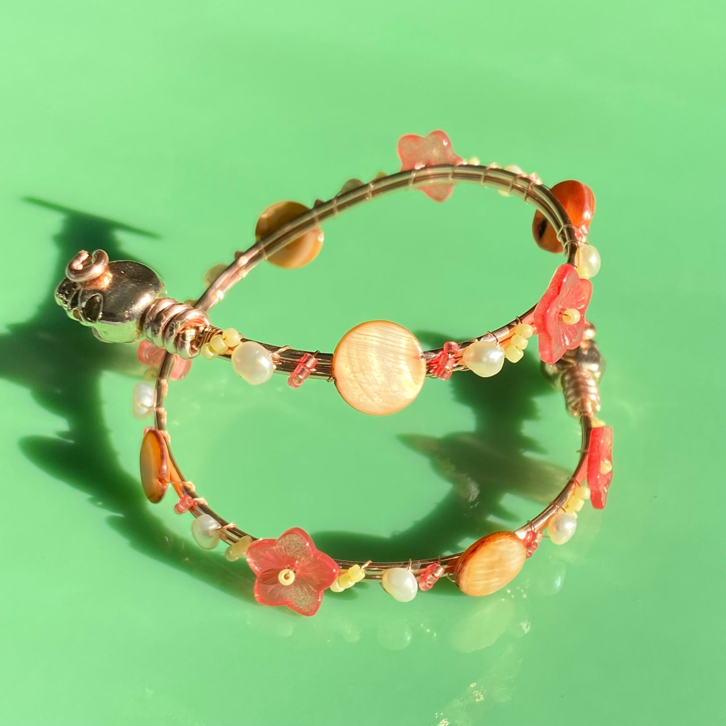 Coral/Peach/Butter Yellow Wire Arm Cuff Set