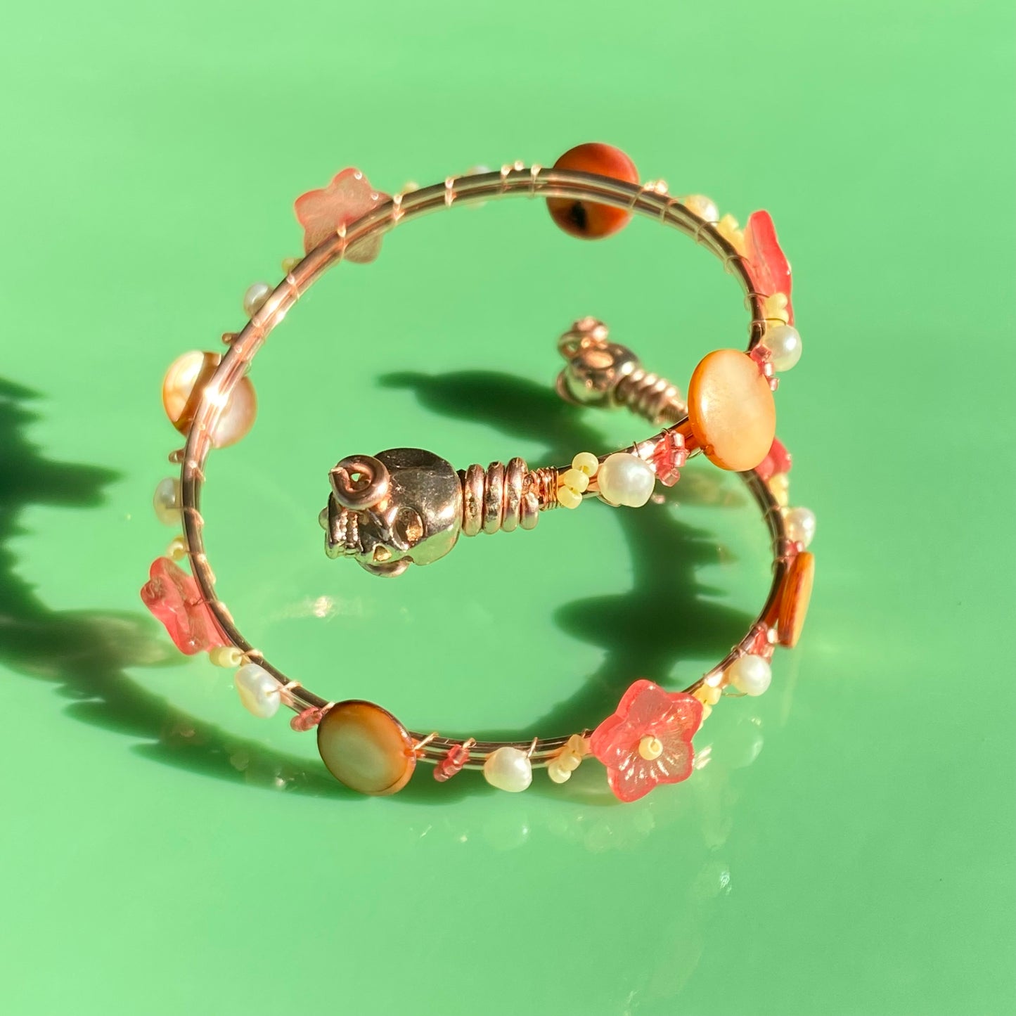 Coral/Peach/Butter Yellow Wire Arm Cuff Set