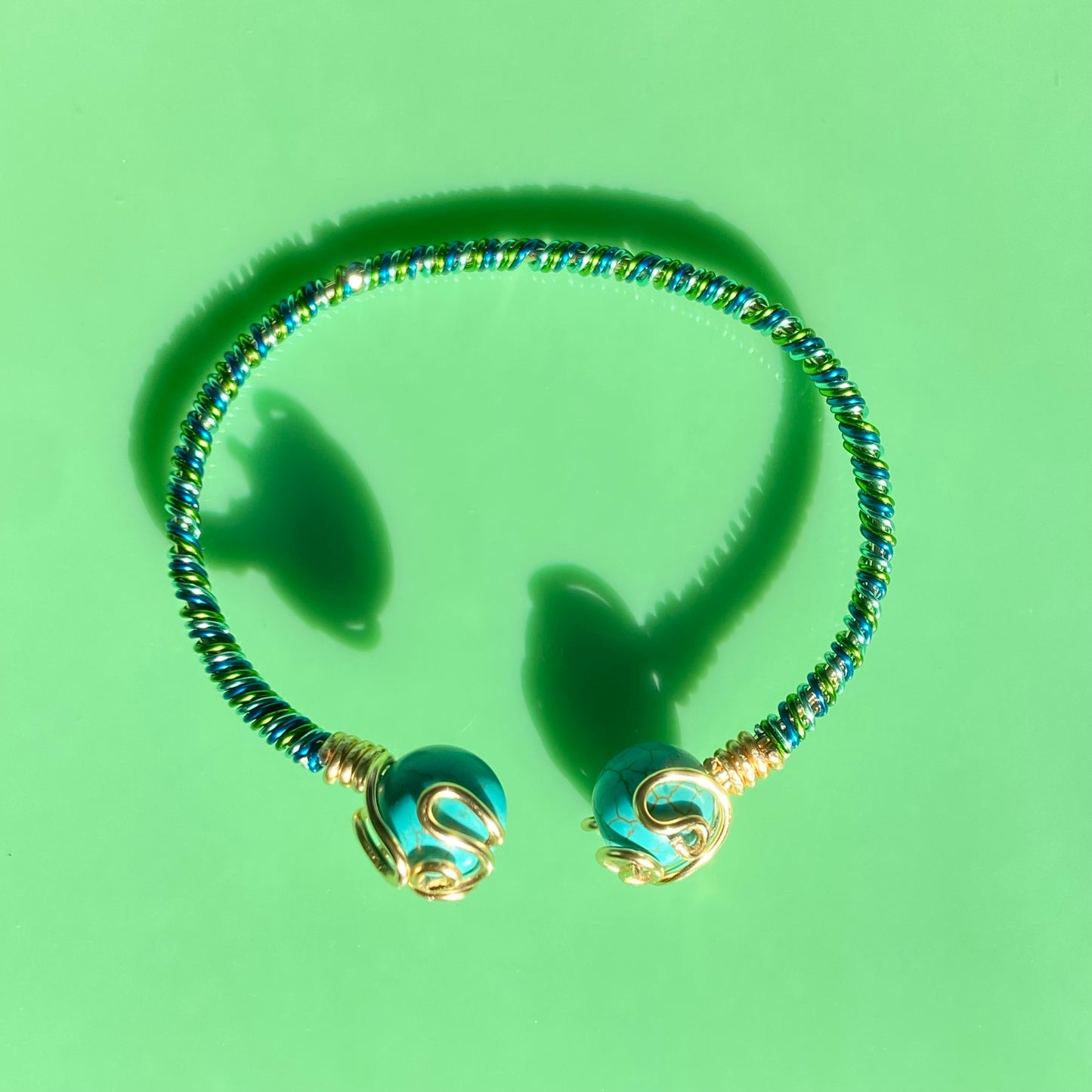 Turquoise/Lime Green/Aqua Cuff