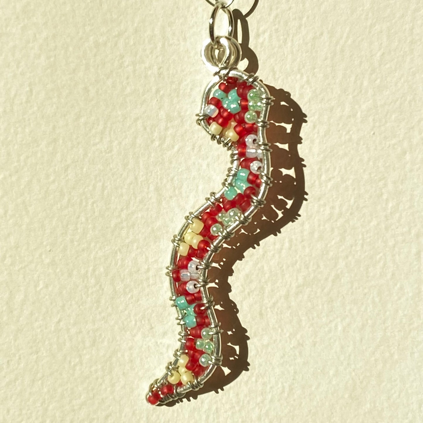 Clown Snake Beaded Pendant