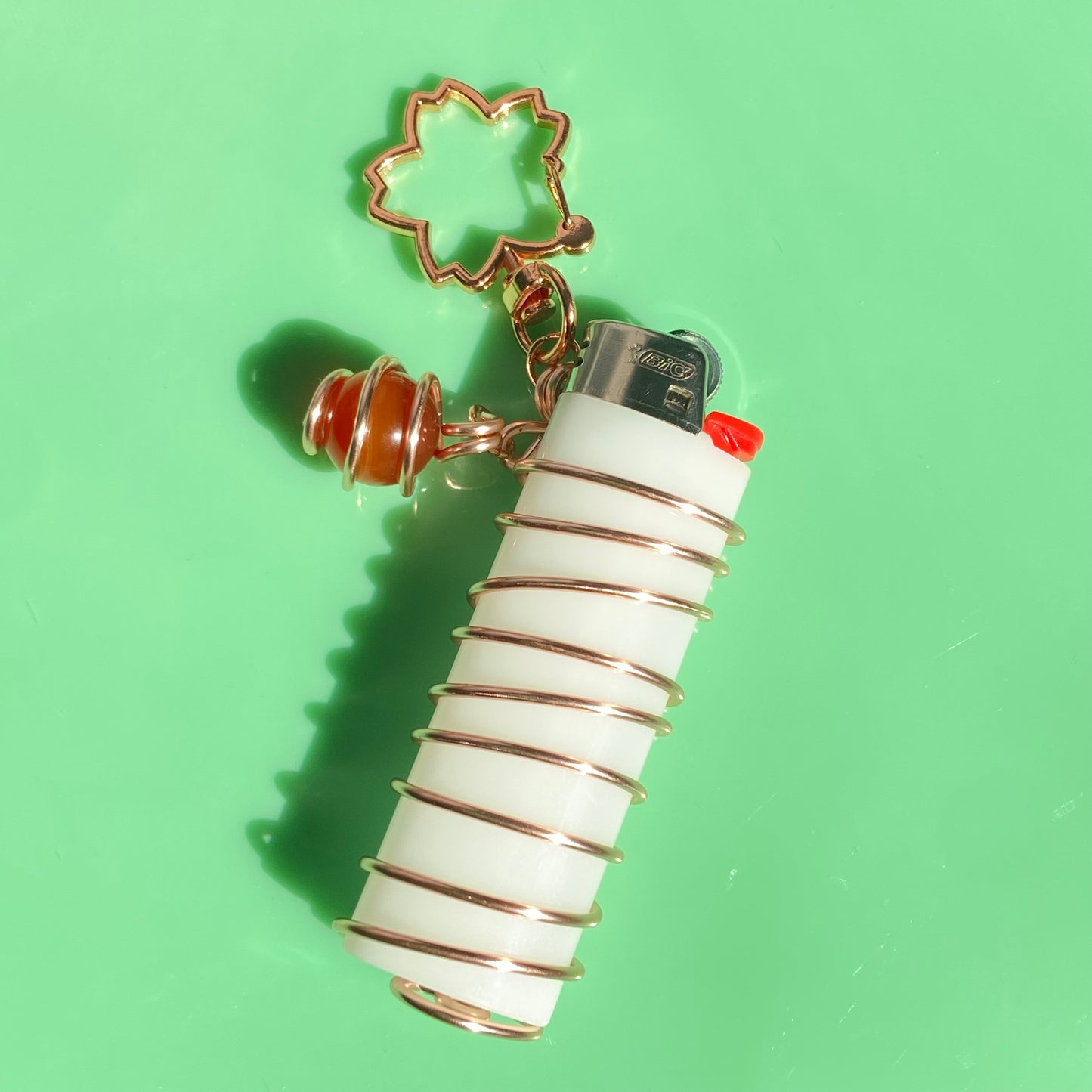 Lighter Holder w/ Gemstone Charm