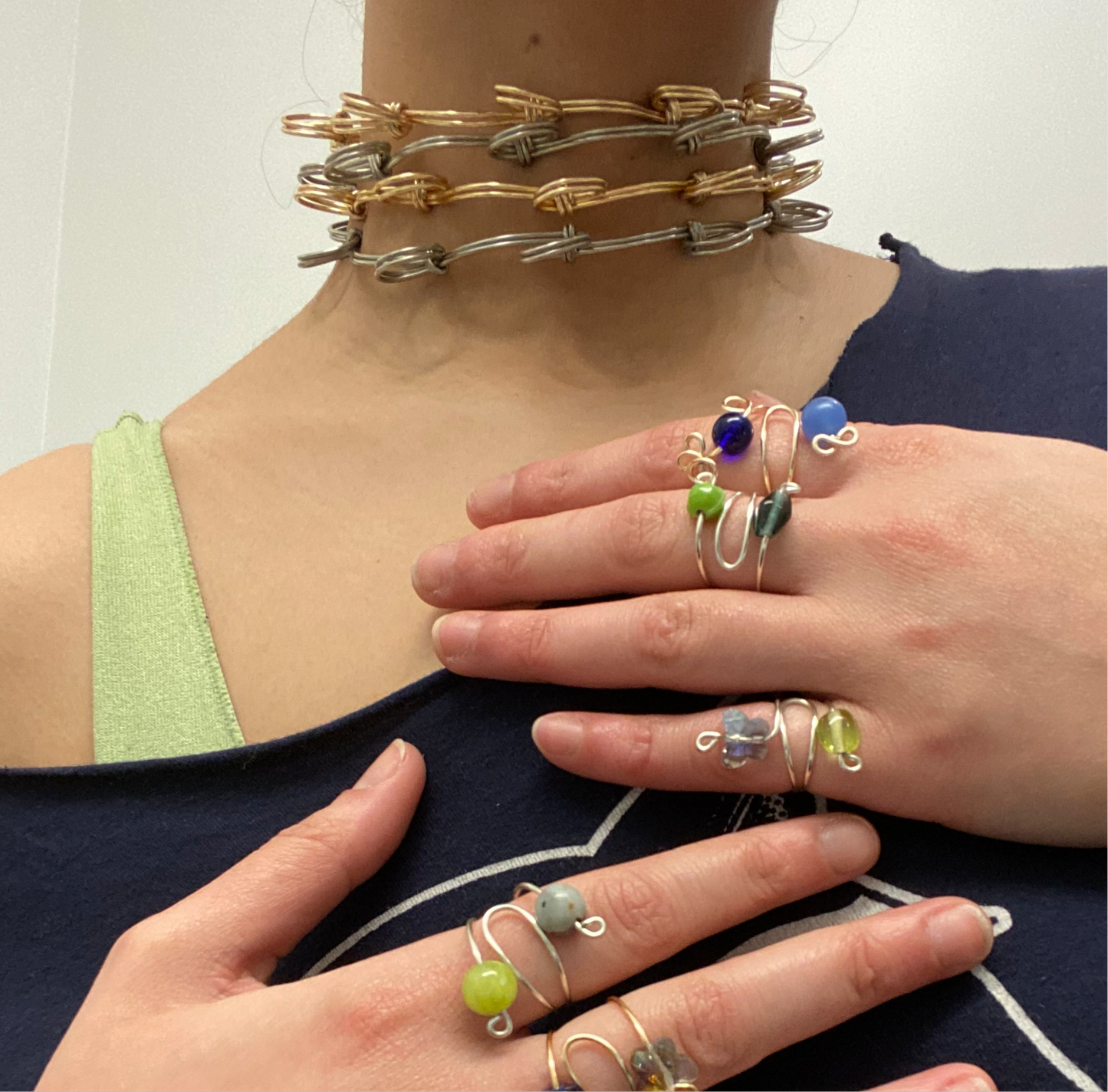 Gold Flower Wire Choker