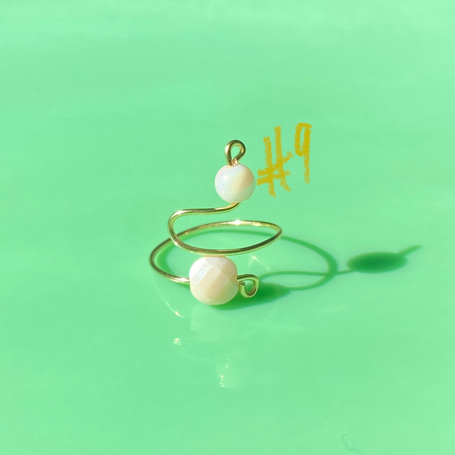 Neutral/Yellow Wrap Rings// Simple Glass
