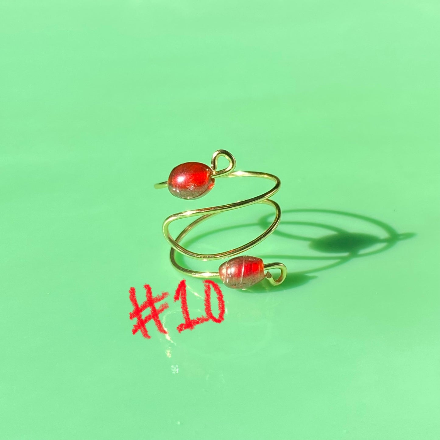 Warm Tones Wrap Rings// Simple Glass & Metal