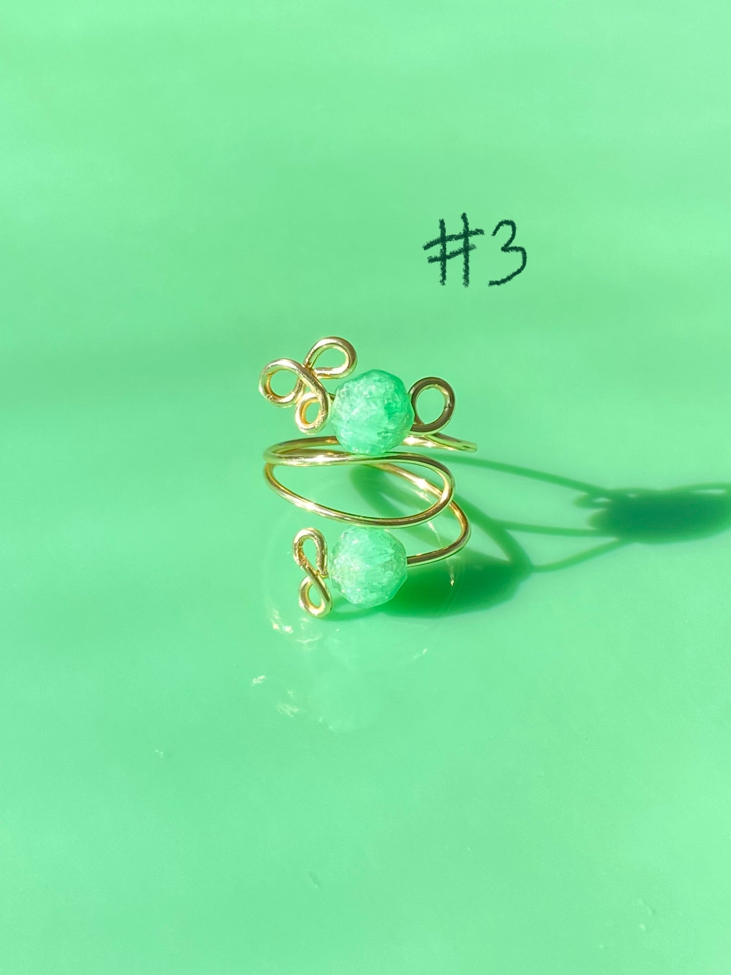 Green Wrap Rings// Extra Loopy