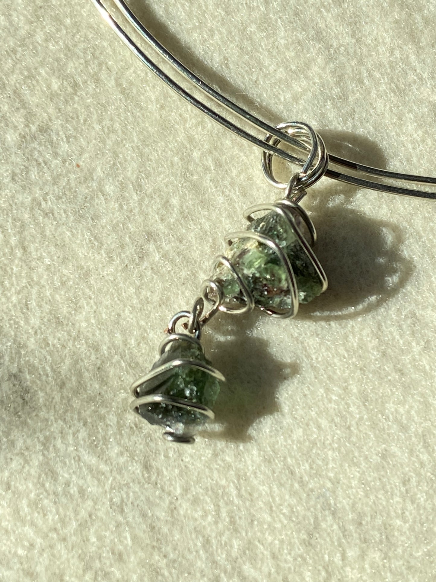Raw Fluourite Wire Necklace
