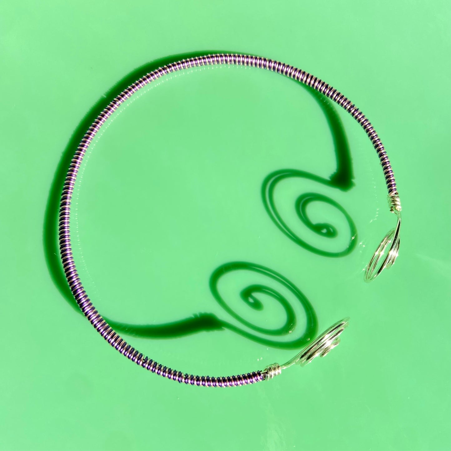 Light Pink/Plum Wire Necklace & Cuff Set
