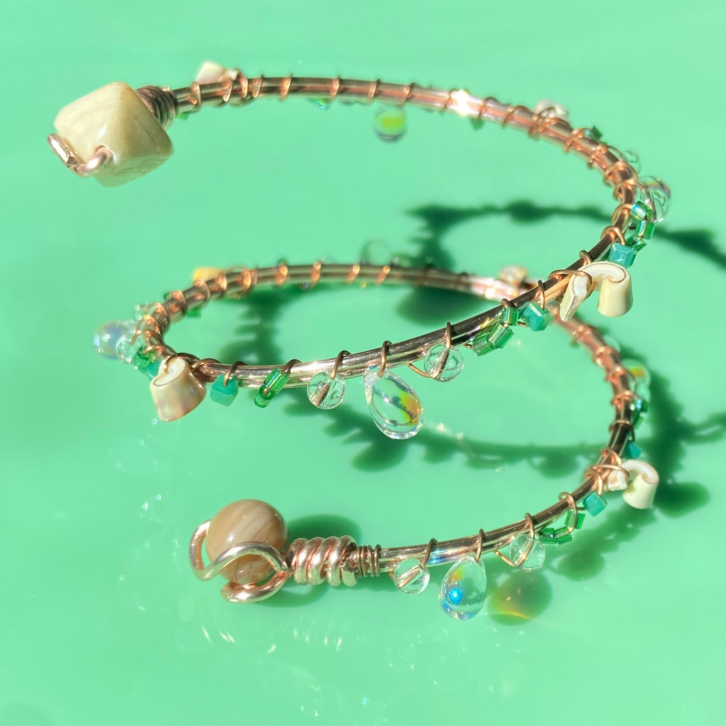 Green & Cream Arm Cuff #2 ✨DISCOUNTED✨
