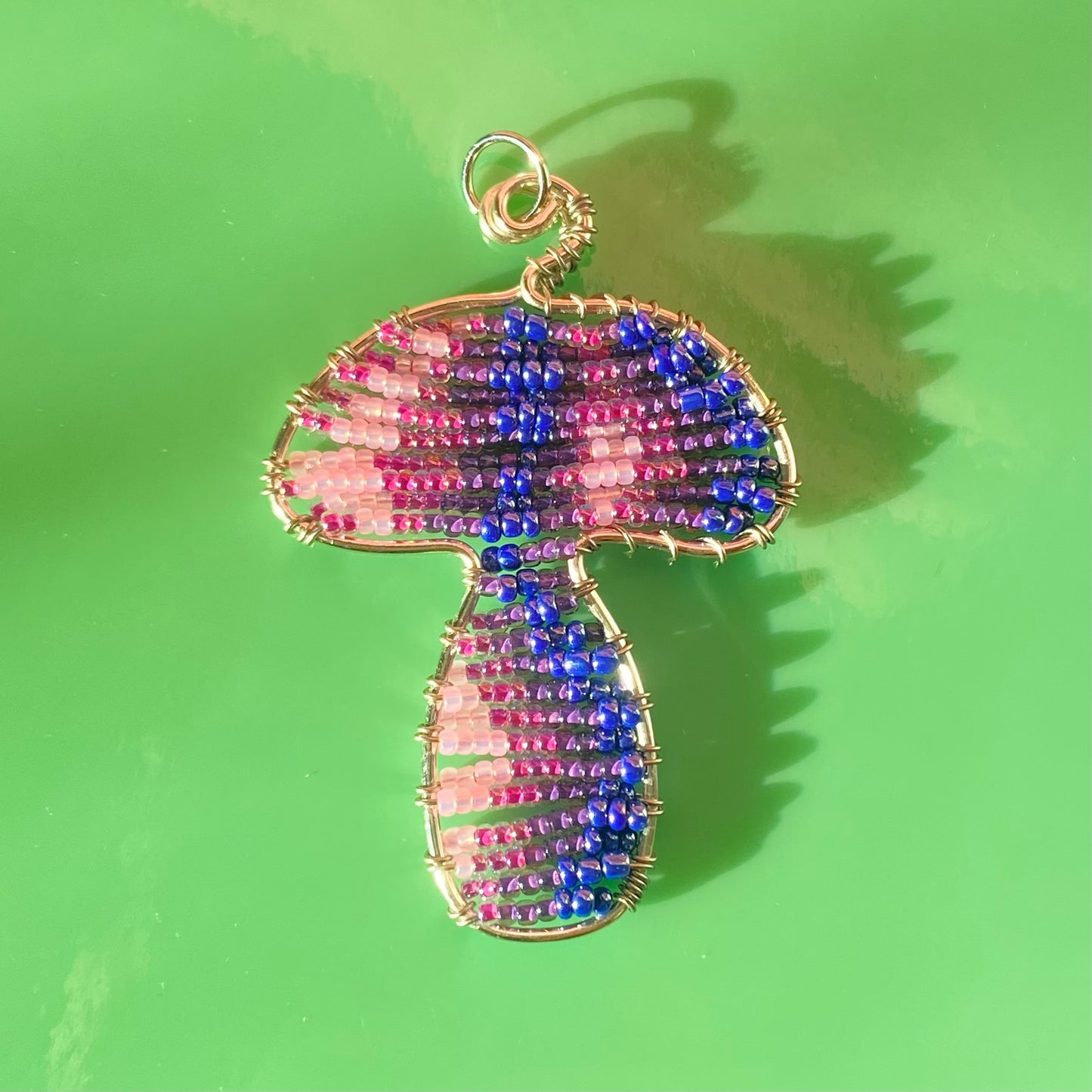 Mystic Mushroom Beaded Pendant