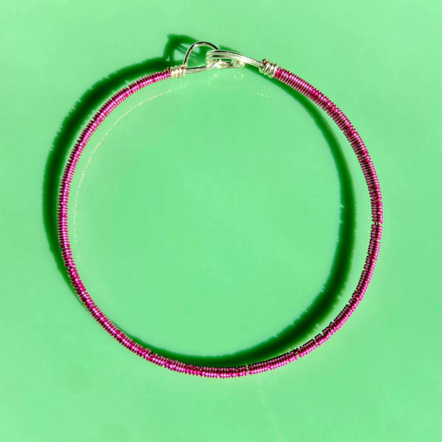 Magenta/Silver Wire Choker