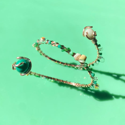 Green & Cream Arm Cuff #1 ✨DISCOUNTED✨