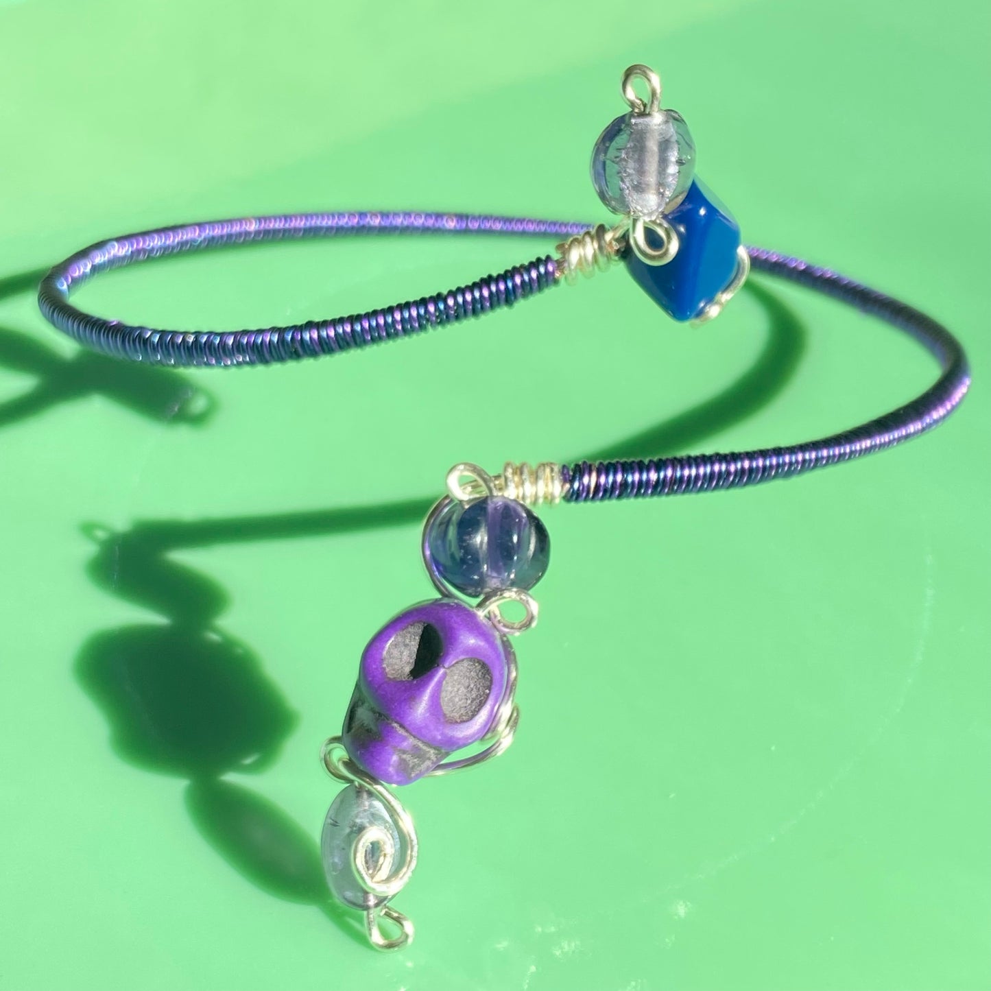 Purple/Navy Wire Necklace/ArmCuff