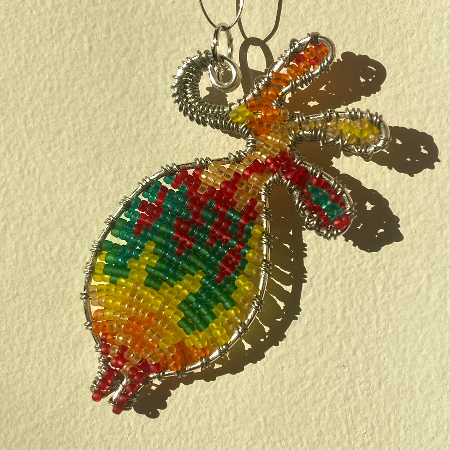Rainbow Fish Beaded Pendant