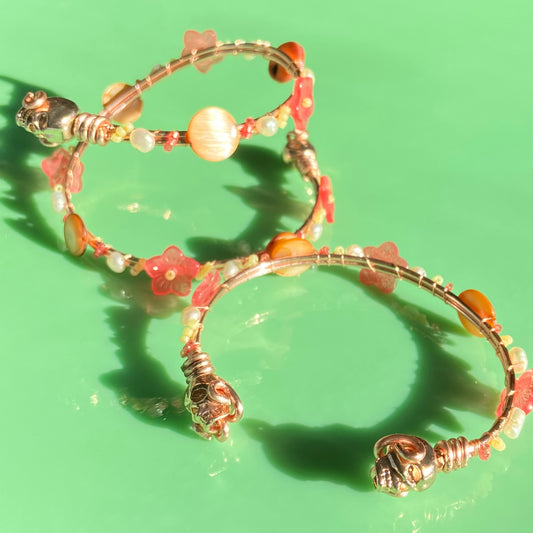 Coral/Peach/Butter Yellow Wire Arm Cuff Set