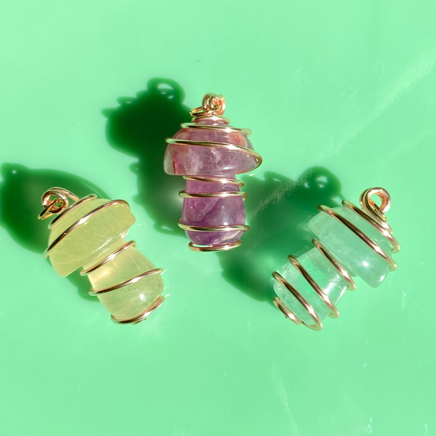 Big Fluorite Mushroom Pendants