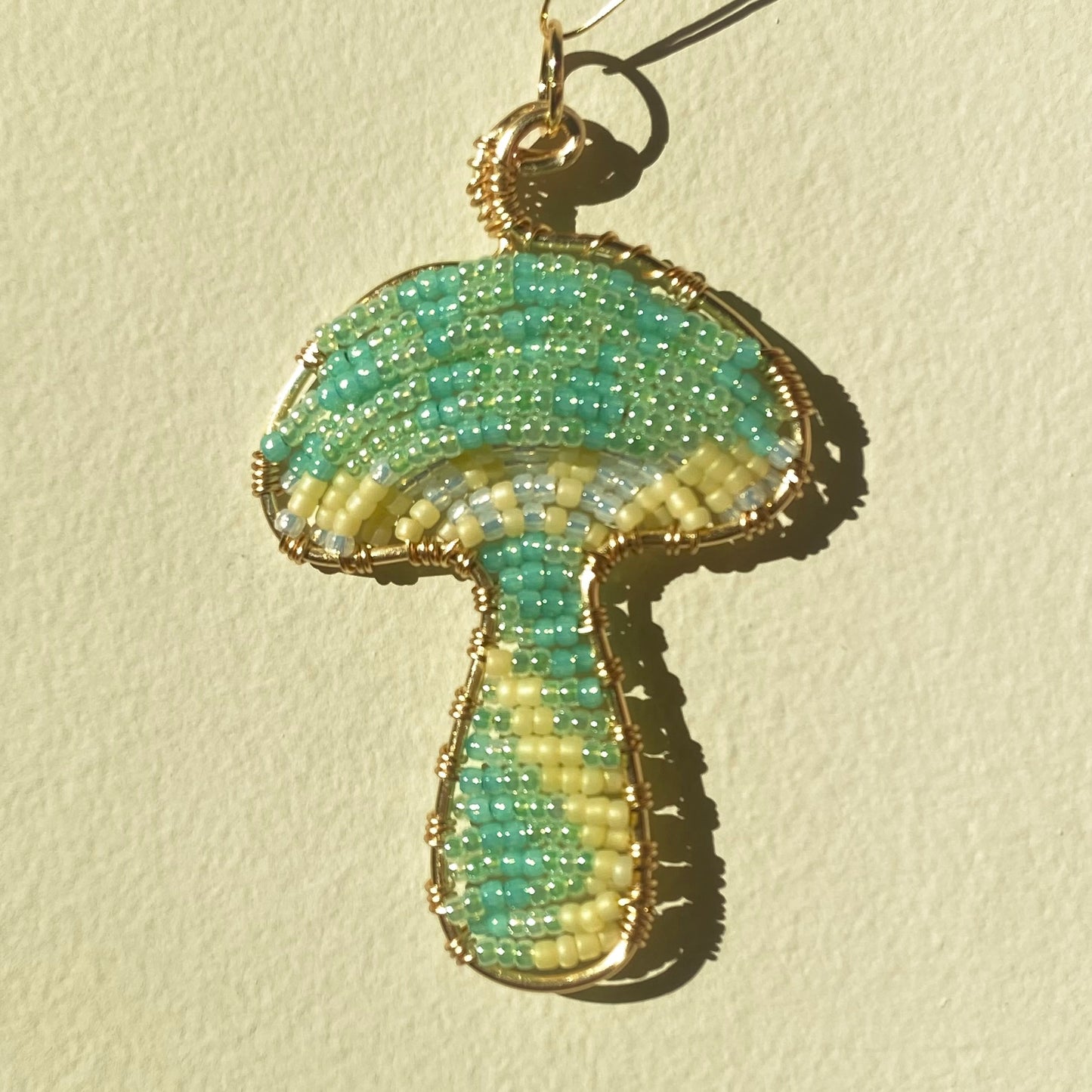 Fairy Mushroom Beaded Pendant