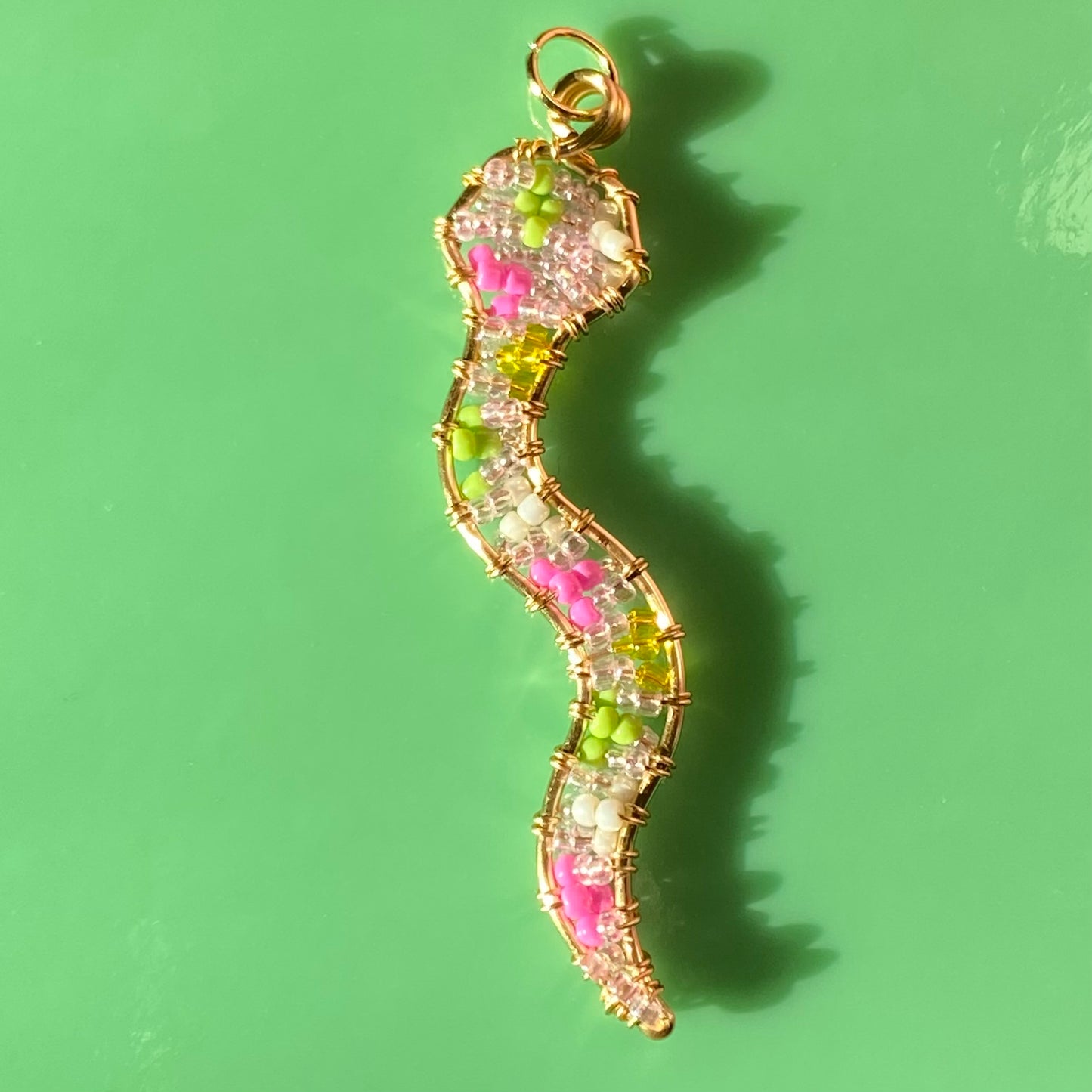 Trippy Snake Beaded Pendant