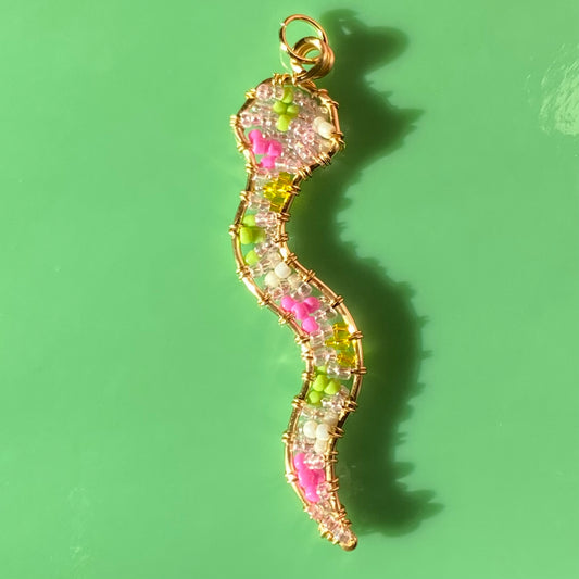 Trippy Snake Beaded Pendant