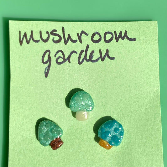 Mint/Teal/Blue Mushroom Garden