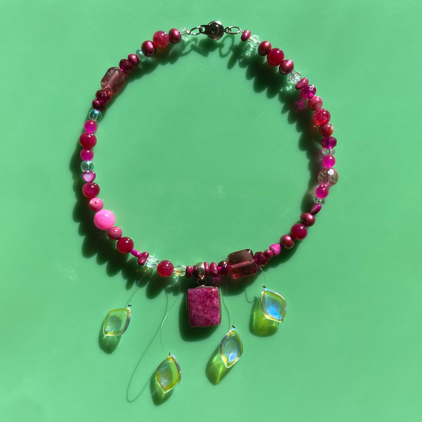 Magenta Fairy Floating Petal Choker